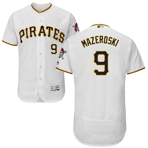 Pirates #9 Bill Mazeroski White Flexbase Authentic Collection Stitched MLB Jersey